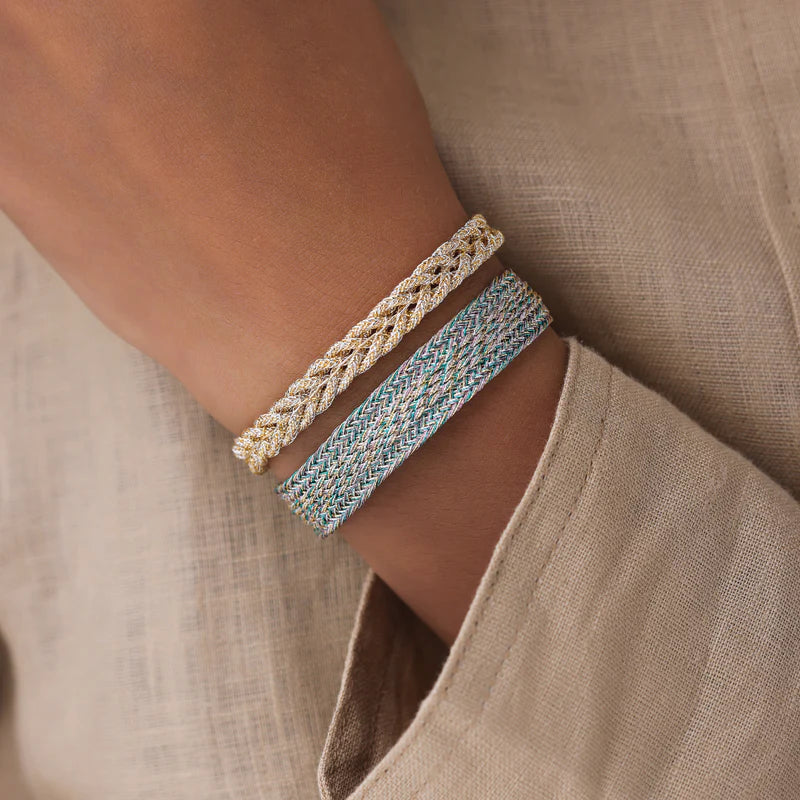 Izy Bracelet Gold & Silver Tiffany Blue